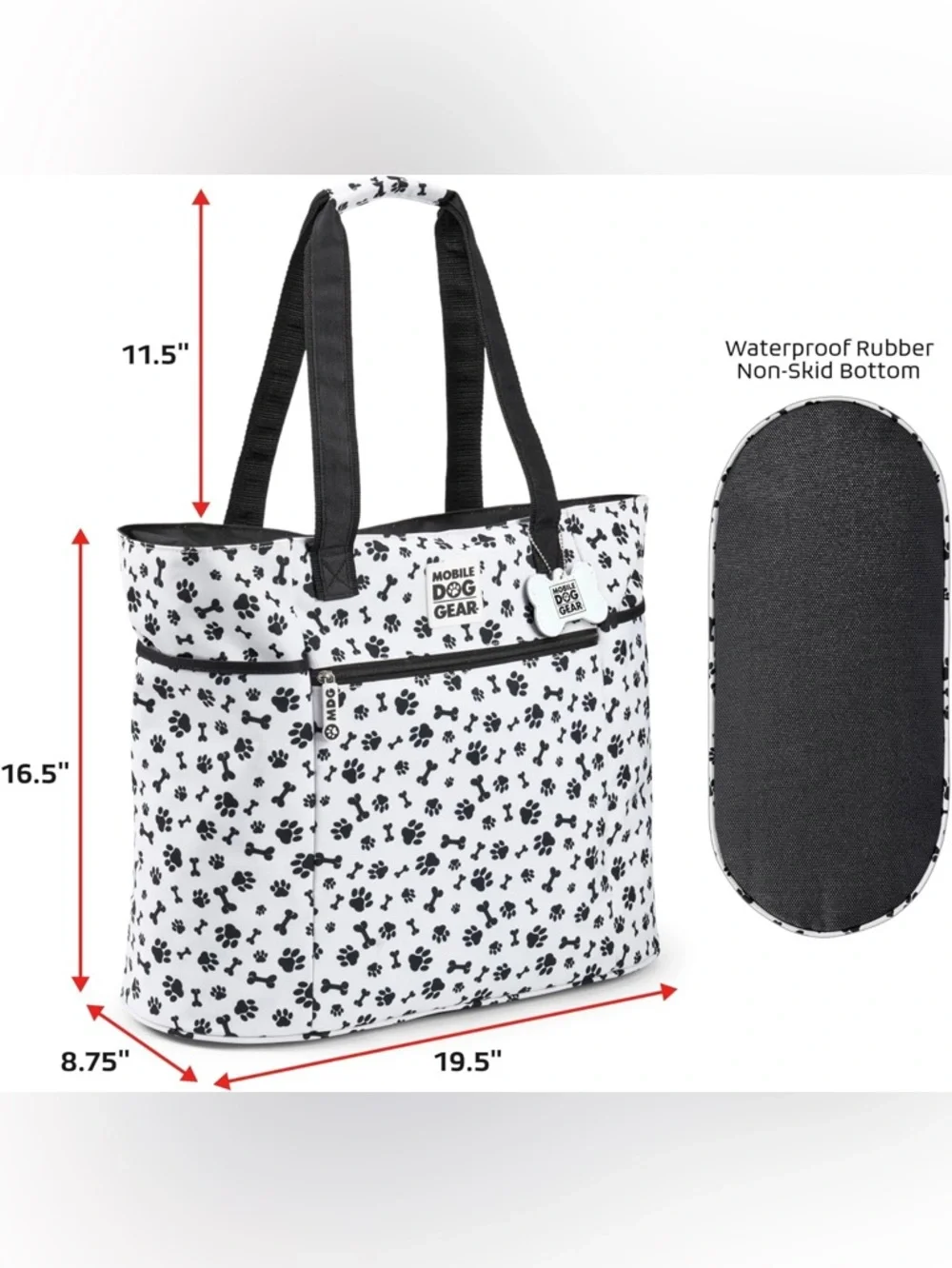Mobile Dog Gear Travelware Dogssentials Tote Food Carrier & Clear Zip Wristlet